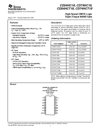 Datasheet CD74HCT10MT manufacturer TI