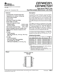 Datasheet CD74HCT221E manufacturer TI