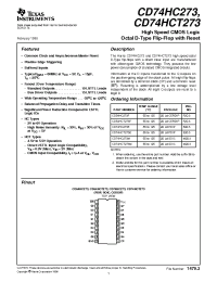Datasheet CD74HCT273 manufacturer TI