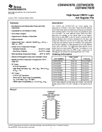Datasheet CD74HCT670ME4 manufacturer TI