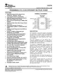 Datasheet CDCE706PWG4 производства TI