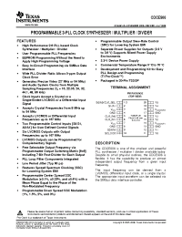Datasheet CDCE906PWRG4 manufacturer TI