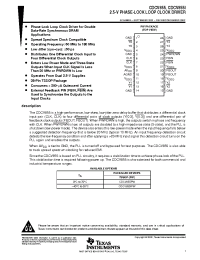 Datasheet CDCV855PWR производства TI