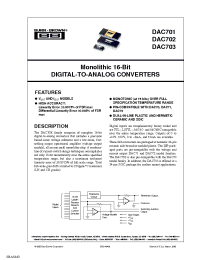 Datasheet DAC701KH manufacturer TI