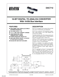 Datasheet DAC712UL manufacturer TI
