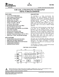 Datasheet DAC7552IRGTT manufacturer TI