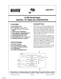 Datasheet DAC7611U/2K5 manufacturer TI
