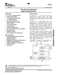 Datasheet DAC7811IDRCR manufacturer TI