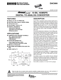 Datasheet DAC900E/2K5 manufacturer TI