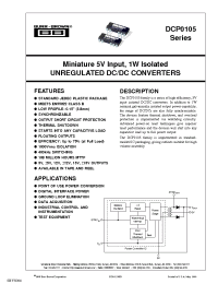 Datasheet DCP010515P-U/700 manufacturer TI