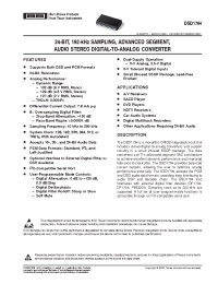 Datasheet DSD1794 manufacturer TI