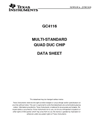 Datasheet GC4116-PB manufacturer TI