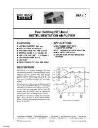 Datasheet INA110SG1 manufacturer TI