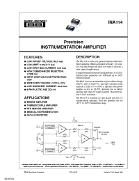 Datasheet INA114BU/1K manufacturer TI