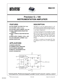 Datasheet INA131AP-1 manufacturer TI