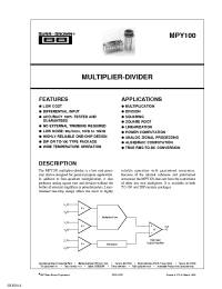 Datasheet MPY100CG1 manufacturer TI