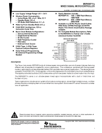 Datasheet MSP430F110IDWR manufacturer TI