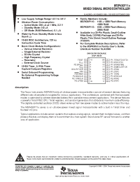 Datasheet MSP430F110IPW manufacturer TI