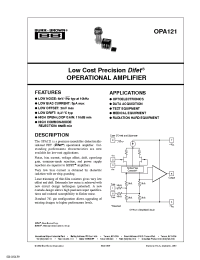 Datasheet OPA121KP4 manufacturer TI