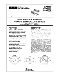 Datasheet OPA2336E/250 manufacturer TI