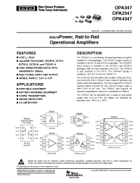 Datasheet OPA2347 manufacturer TI