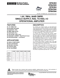 Datasheet OPA2363IDGST manufacturer TI