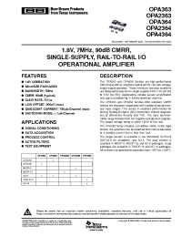 Datasheet OPA2364AIDR manufacturer TI