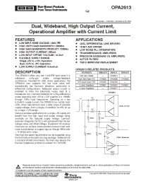 Datasheet OPA2613IDR manufacturer TI