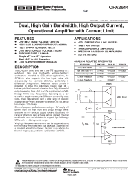 Datasheet OPA2614IDR manufacturer TI