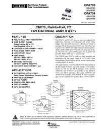 Datasheet OPA2703PA manufacturer TI