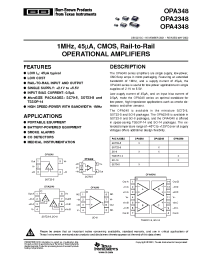 Datasheet OPA348AIDCKR manufacturer TI