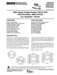 Datasheet OPA350UA/2K5 manufacturer TI