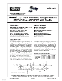 Datasheet OPA3680U/2K5 manufacturer TI