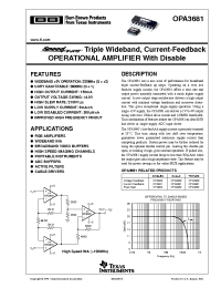 Datasheet OPA3681E/2K5 manufacturer TI