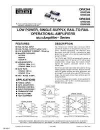 Datasheet OPA4344EA/250 manufacturer TI
