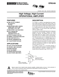 Datasheet OPA549S manufacturer TI