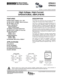 Datasheet OPA552FA/500 manufacturer TI