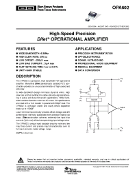 Datasheet OPA602AM2 manufacturer TI