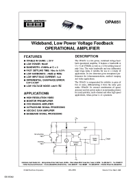 Datasheet OPA651U/2K5 manufacturer TI