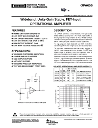 Datasheet OPA656NB/3K manufacturer TI