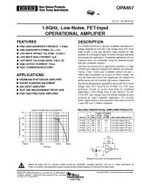 Datasheet OPA657U/2K5 manufacturer TI