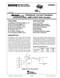 Datasheet OPA681N/3K manufacturer TI