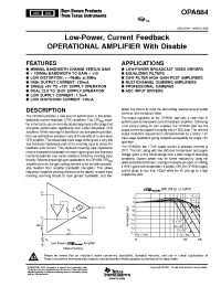 Datasheet OPA684IDR manufacturer TI
