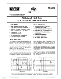 Datasheet OPA689U/2K5 manufacturer TI