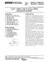 Datasheet OPA727AIDRBR manufacturer TI