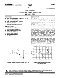 Datasheet OPA861IDBVT manufacturer TI