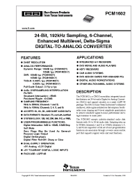 Datasheet PCM1602KY/2K manufacturer TI