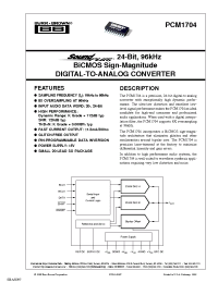 Datasheet PCM1704U-J/2K manufacturer TI