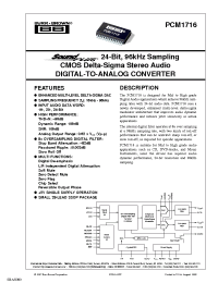 Datasheet PCM1716E/2K manufacturer TI