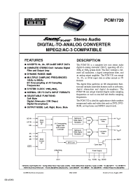 Datasheet PCM1720E/2K manufacturer TI